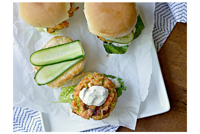 Grilled Salmon Sliders with Dilly Mayo Grilled Salmon Sliders with Dilly Mayo Recipe - SavvyMom